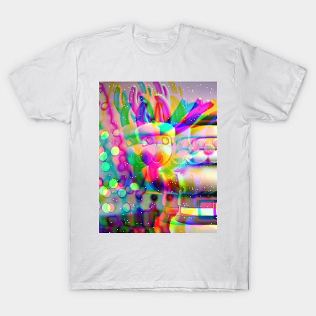 Psychedelic Xmas Santa & Reindeer T-Shirt by FineArtMaster